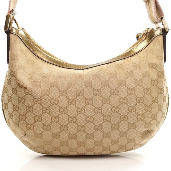 Auth Gucci Gg Beige Gold Jacquard #5546G12 - Picture 3 of 13